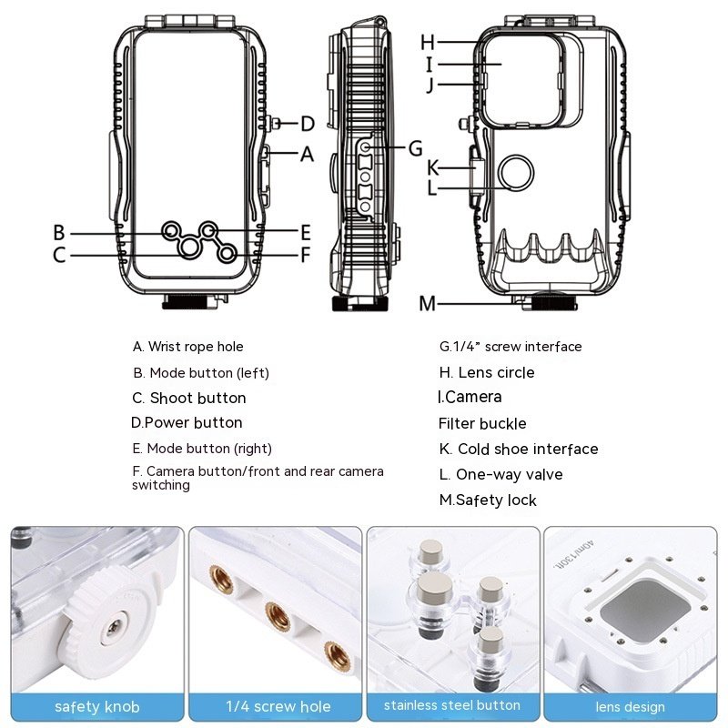 Applicable Mobile Phone Underwater Housings 40 M Sealed Waterproof Case - Image 9