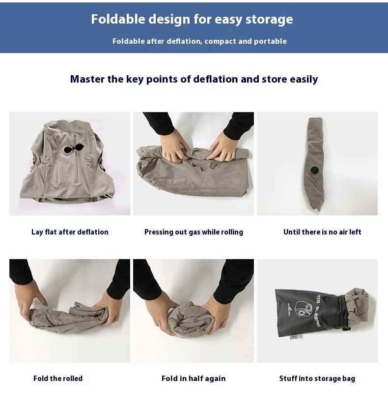 Travel Office Student Nap Pillow Sleeping Pillow Long Distance Train Neck Pillow - Image 8